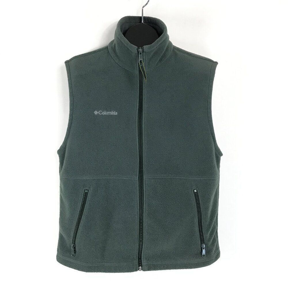 Columbia Cathedral Peak Vest Men's Medium Gray Full Zip Fleece Outdoor Winter